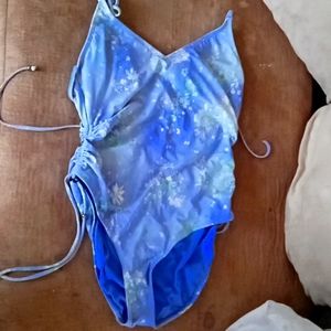 A blue flower swimming suit